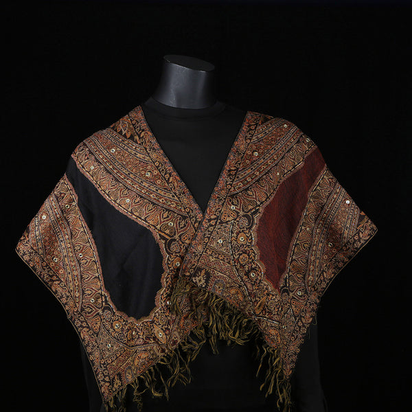 Handwoven Scarf Paisley Pattern - Amber