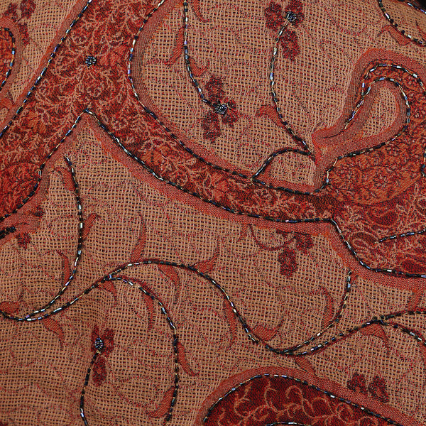 Handwoven Scarf Paisley Pattern - Shades of Rust