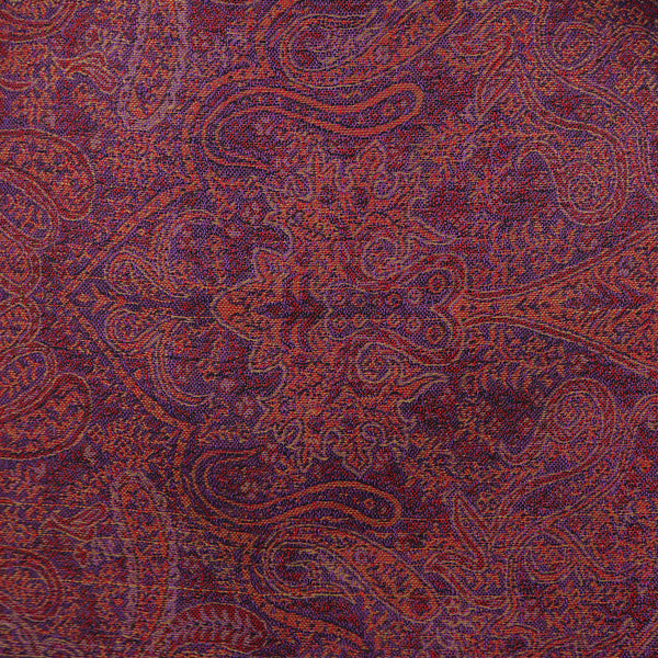 Handwoven Scarf Paisley Pattern - Fuchsia Pink