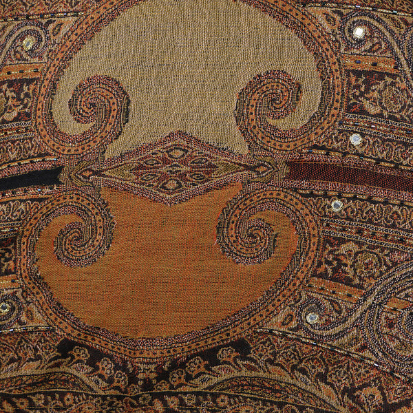 Handwoven Scarf Paisley Pattern - Amber