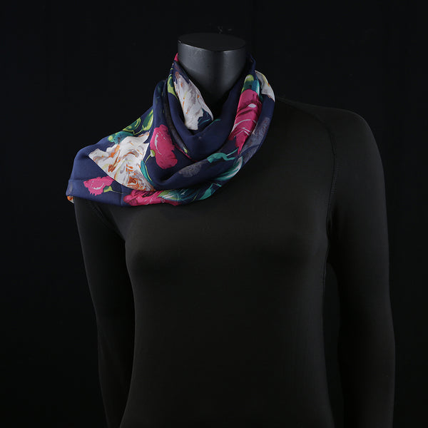 Georgette Women's Scarf - Red Rose