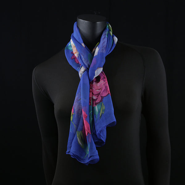 Georgette Women's Scarf - Red Rose