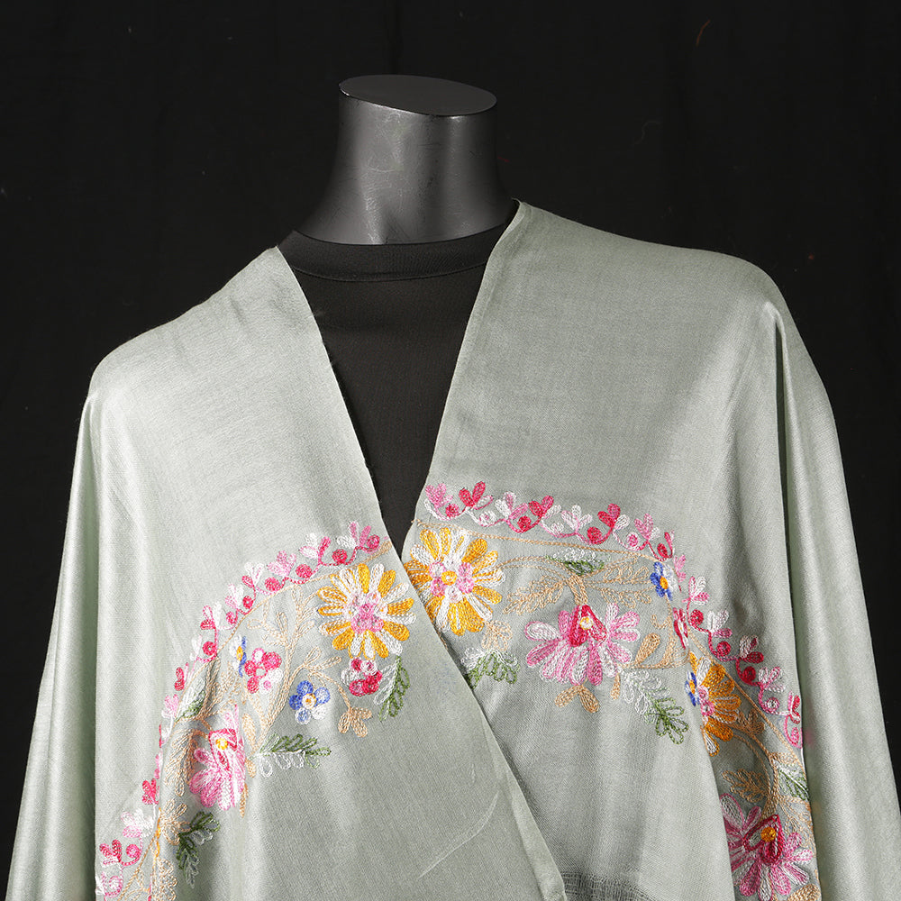 Hand Embroidered Soft Viscose Women's Scarf Large - Floral Lace