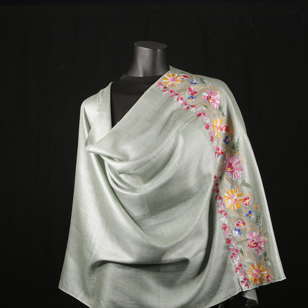 Hand Embroidered Soft Viscose Women's Scarf Large - Floral Lace