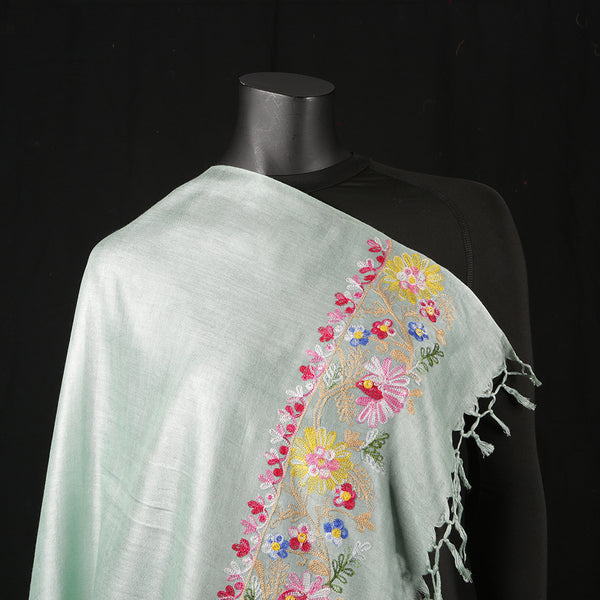 Hand Embroidered Soft Viscose Women's Scarf Large - Floral Lace