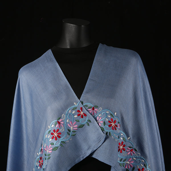 Hand Embroidered Soft Viscose Women's Scarf Large - Floral Lace