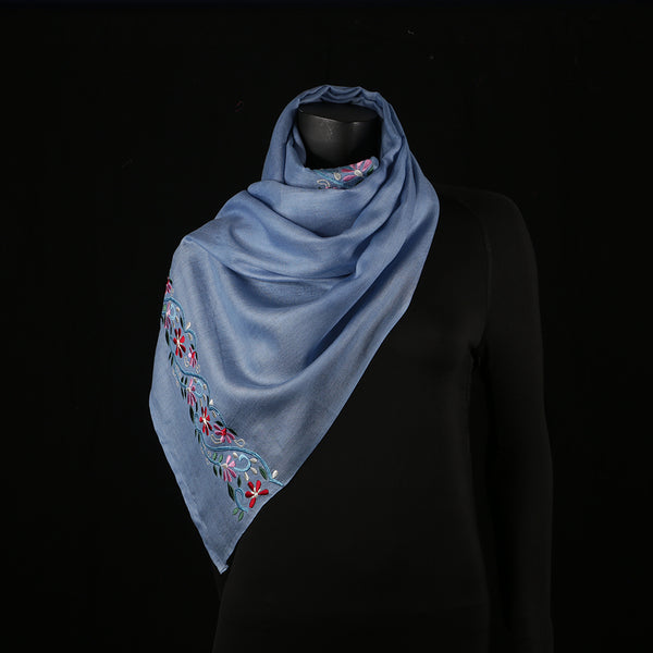 Hand Embroidered Soft Viscose Women's Scarf Large - Floral Lace