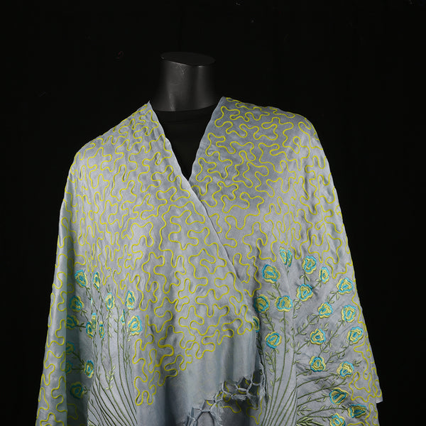 Hand Embroidered Soft Viscose Women's Scarf Large - Floral Lace
