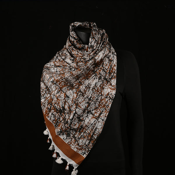 Blended Cotton Viscose Women's Scarf Batik Print large size, ideal for hijab or head scarf or for pairing with formal / informal outfits.