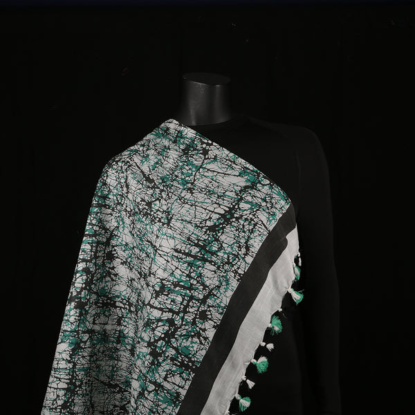 Blended Cotton Viscose Women's Scarf Batik Print large size, ideal for hijab or head scarf or for pairing with formal / informal outfits.
