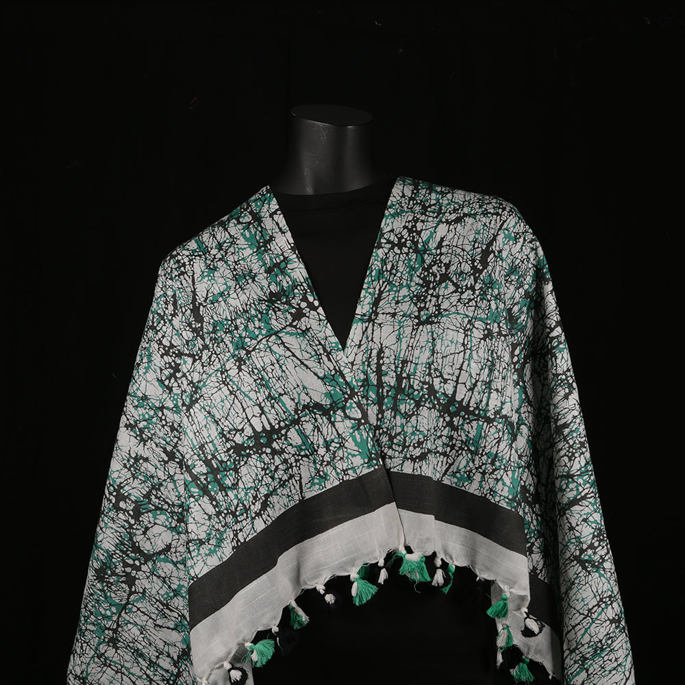Blended Cotton Viscose Women's Scarf Batik Print large size, ideal for hijab or head scarf or for pairing with formal / informal outfits.