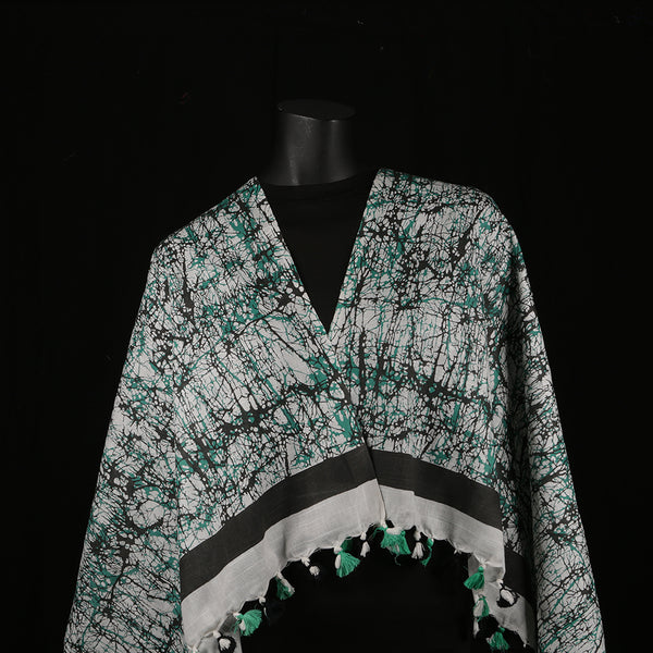 Blended Cotton Viscose Women's Scarf Batik Print large size, ideal for hijab or head scarf or for pairing with formal / informal outfits.