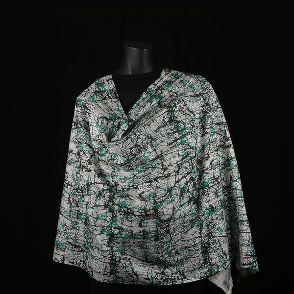 Blended Cotton Viscose Women's Scarf Batik Print large size, ideal for hijab or head scarf or for pairing with formal / informal outfits.