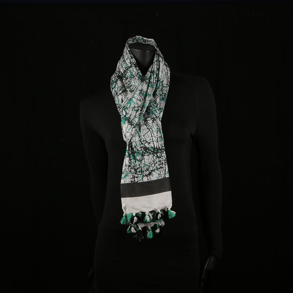 Blended Cotton Viscose Women's Scarf Batik Print large size, ideal for hijab or head scarf or for pairing with formal / informal outfits.