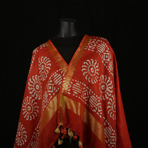 Blended Cotton Viscose Women's Scarf Batik Print Floral