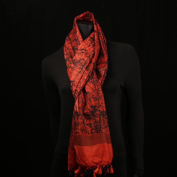 Blended Cotton Viscose Women's Scarf Batik Print large size, ideal for hijab or head scarf or for pairing with formal / informal outfits.
