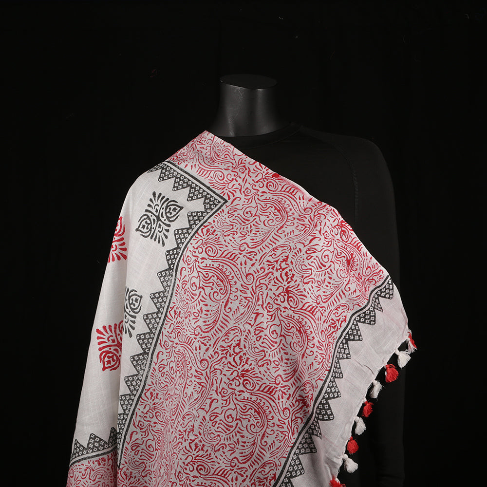 Blended Cotton Viscose Women's Scarf Batik Print large size, ideal for hijab or head scarf or for pairing with formal / informal outfits.