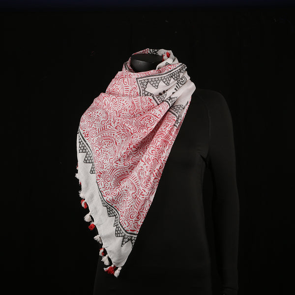 Blended Cotton Viscose Women's Scarf Batik Print large size, ideal for hijab or head scarf or for pairing with formal / informal outfits.