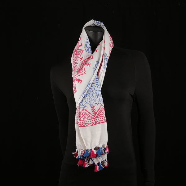 Blended Cotton Viscose Women's Scarf Batik Print large size, ideal for hijab or head scarf or for pairing with formal / informal outfits.