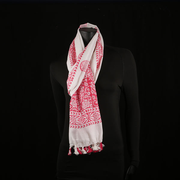 Blended Cotton Viscose Women's Scarf Batik Print large size, ideal for hijab or head scarf or for pairing with formal / informal outfits.
