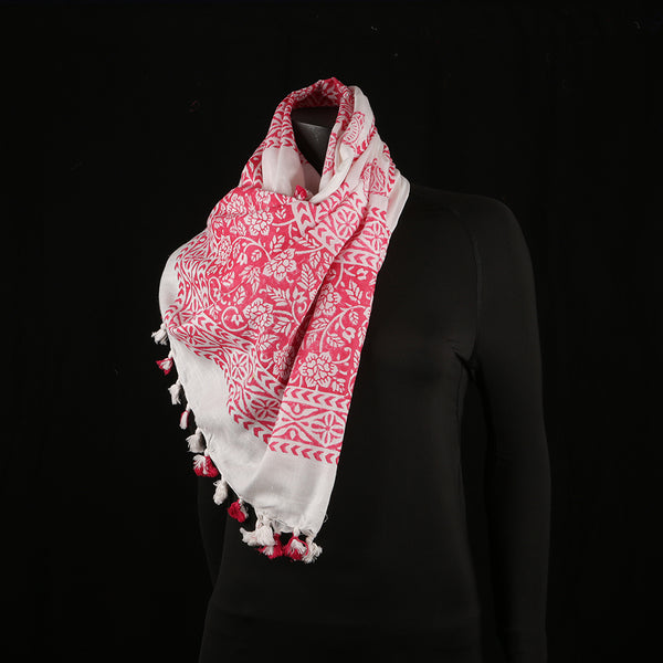 Blended Cotton Viscose Women's Scarf Batik Print large size, ideal for hijab or head scarf or for pairing with formal / informal outfits.