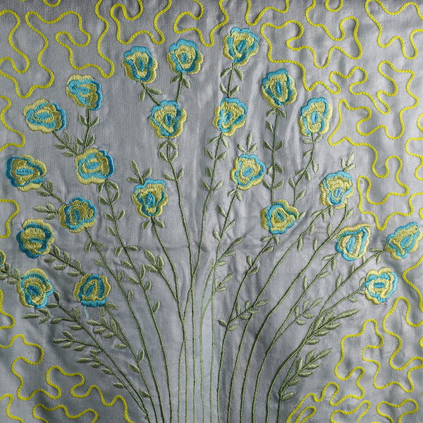 Hand Embroidered Soft Viscose Women's Scarf Large - Bouquet