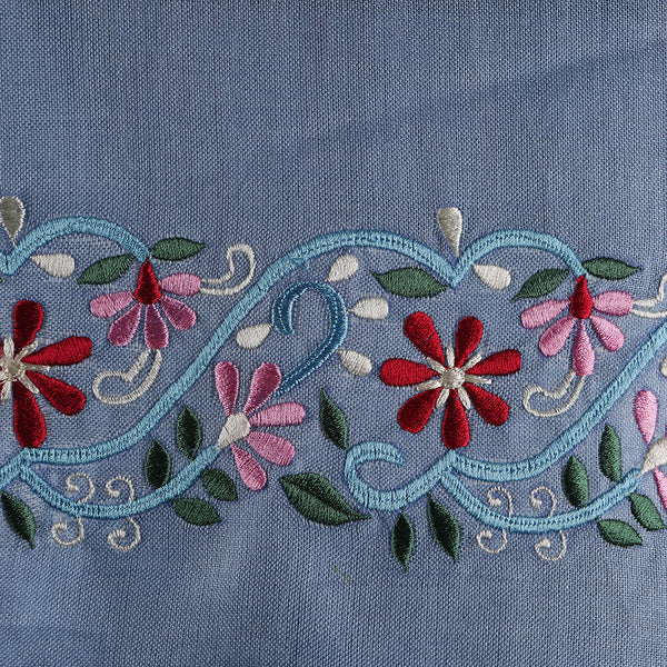 Hand Embroidered Soft Viscose Women's Scarf Large - Floral Lace