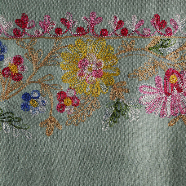 Hand Embroidered Soft Viscose Women's Scarf Large - Floral Lace