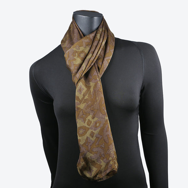 Women's Chiffon Scarf Peanut Brown Abstract