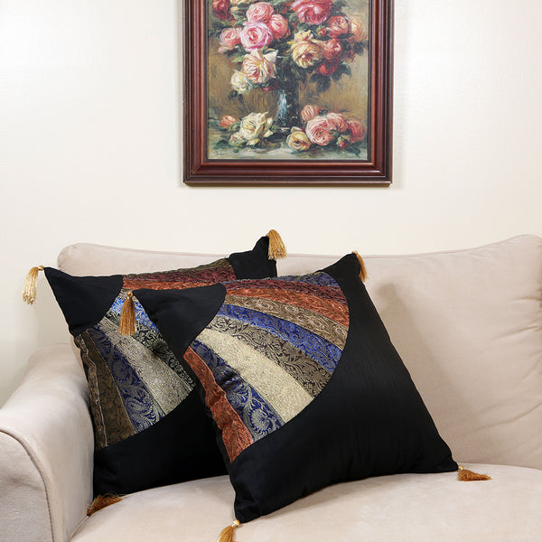 Handmade embroidered decorative throw pillow cushion & covers for home. In silk, cotton, polyester & canvas. Bring your home interior decoration ideas to life.
