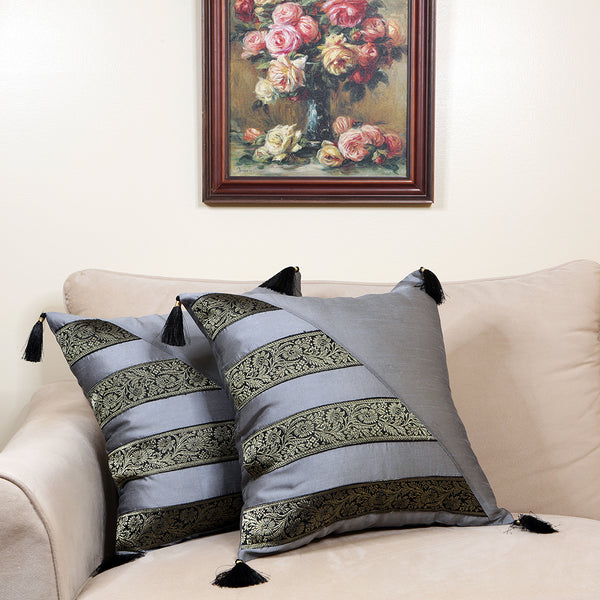 Handmade embroidered decorative throw pillow cushion & covers for home. In silk, cotton, polyester & canvas. Bring your home interior decoration ideas to life.