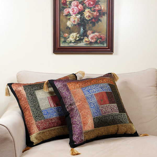Handmade embroidered decorative throw pillow cushion & covers for home. In silk, cotton, polyester & canvas. Bring your home interior decoration ideas to life.