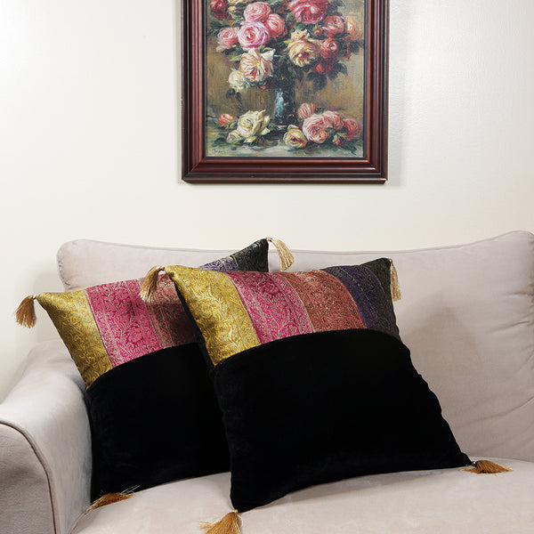 Handmade embroidered decorative throw pillow cushion & covers for home. In silk, cotton, polyester & canvas. Bring your home interior decoration ideas to life.