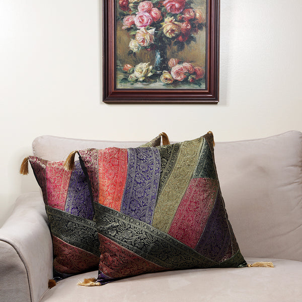 Handmade embroidered decorative throw pillow cushion & covers for home. In silk, cotton, polyester & canvas. Bring your home interior decoration ideas to life.