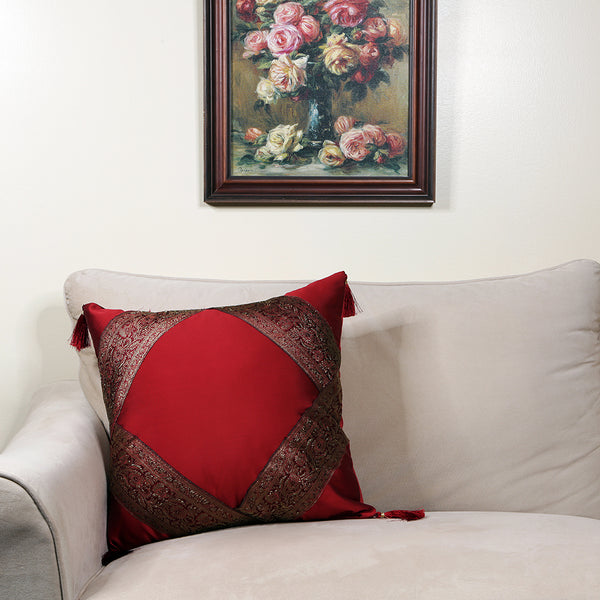 Handmade embroidered decorative throw pillow cushion & covers for home. In silk, cotton, polyester & canvas. Bring your home interior decoration ideas to life.