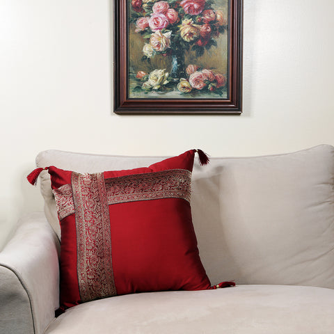 Handmade embroidered decorative throw pillow cushion & covers for home. In silk, cotton, polyester & canvas. Bring your home interior decoration ideas to life.