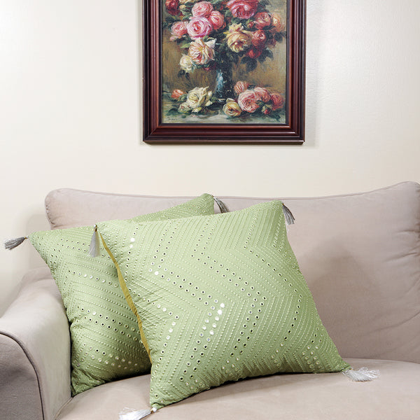 Handmade Decorative Throw Pillow Cushion & Cover Mirrorwork