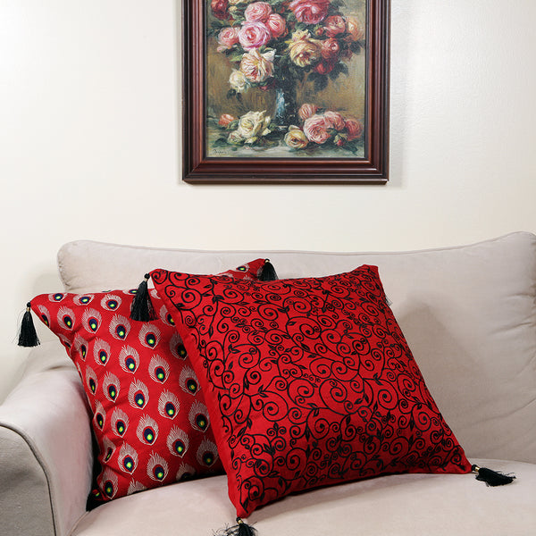 Handmade Decorative Throw Pillow Cushion & Cover Reds