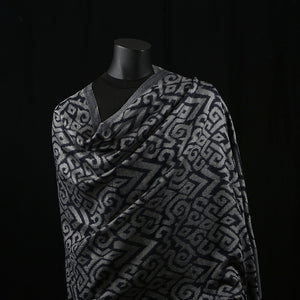 Hand woven Pashmina Shawl / Scarf / Stole - Steel Grey Kani