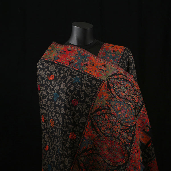Handwoven Pashmina Shawl / Scarf / Stole- Kari Black