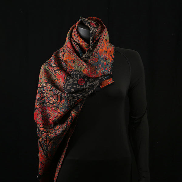 Handwoven Pashmina Shawl / Scarf / Stole- Kari Black