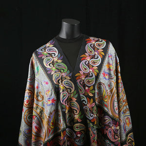 Handwoven Pashmina Shawl / Scarf / Stole - Paisley Jaal Kalamkari