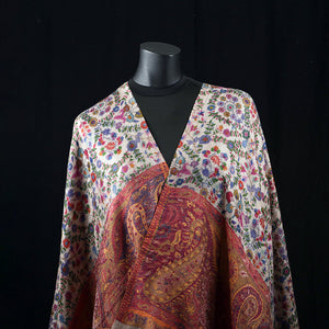 Handwoven Pashmina Shawl / Scarf / Stole  - Kalamkari Kairi Pallu