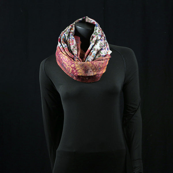 Handwoven Pashmina Shawl / Scarf / Stole  - Kalamkari Kairi Pallu