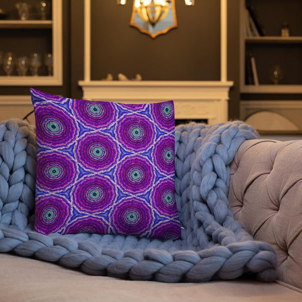 Vintage Art Print Decorative Throw Pillow / Cushion including insert, 18x18  & 22x22 inches Purple Marigold