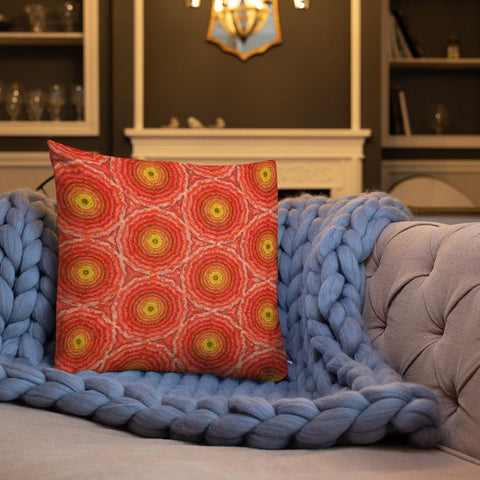 Vintage Art Print  Decorative Throw Pillow / Cushion including insert, 18x18  & 22x22 inches Crimson Marigold