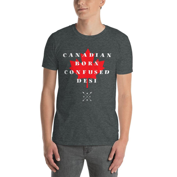 Cotton Unisex T-Shirt Canadian Born Desi Flag White