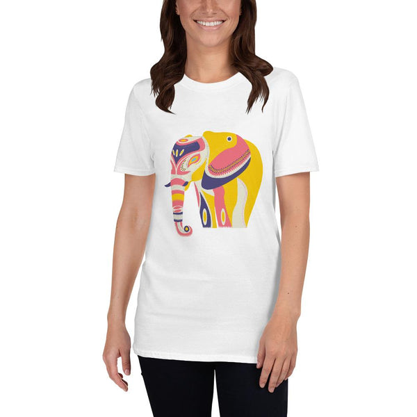 Cotton Unisex T-Shirt Yellow Elephant