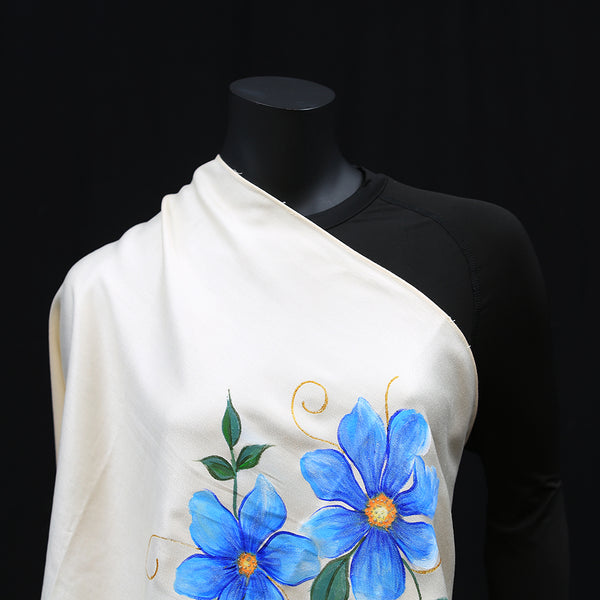 Hand painted Scarf - Blue