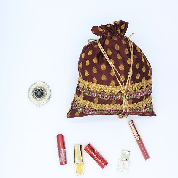 Handmade Potli Bag - Maroon Band
